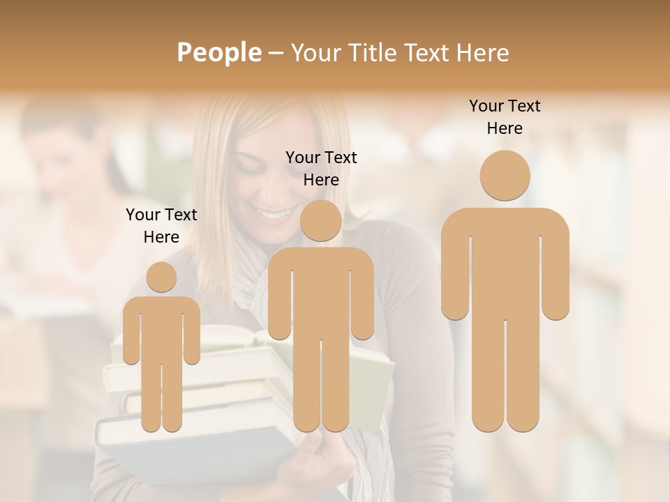 Teenager People Library PowerPoint Template