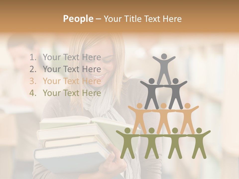 Teenager People Library PowerPoint Template