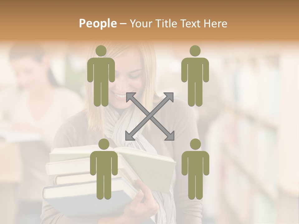 Teenager People Library PowerPoint Template