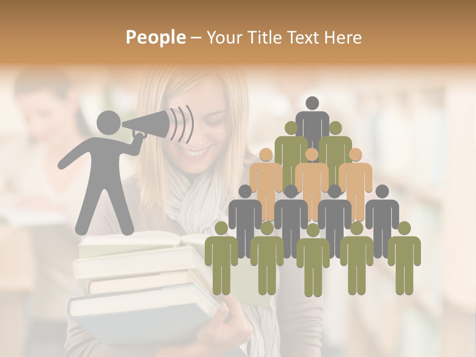 Teenager People Library PowerPoint Template