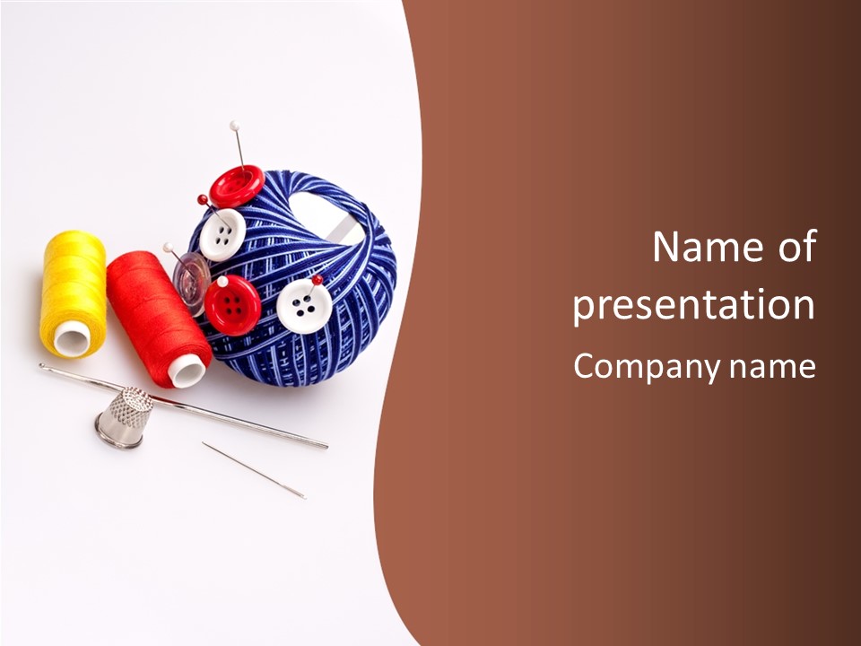 Ball Dressmaking Wool PowerPoint Template