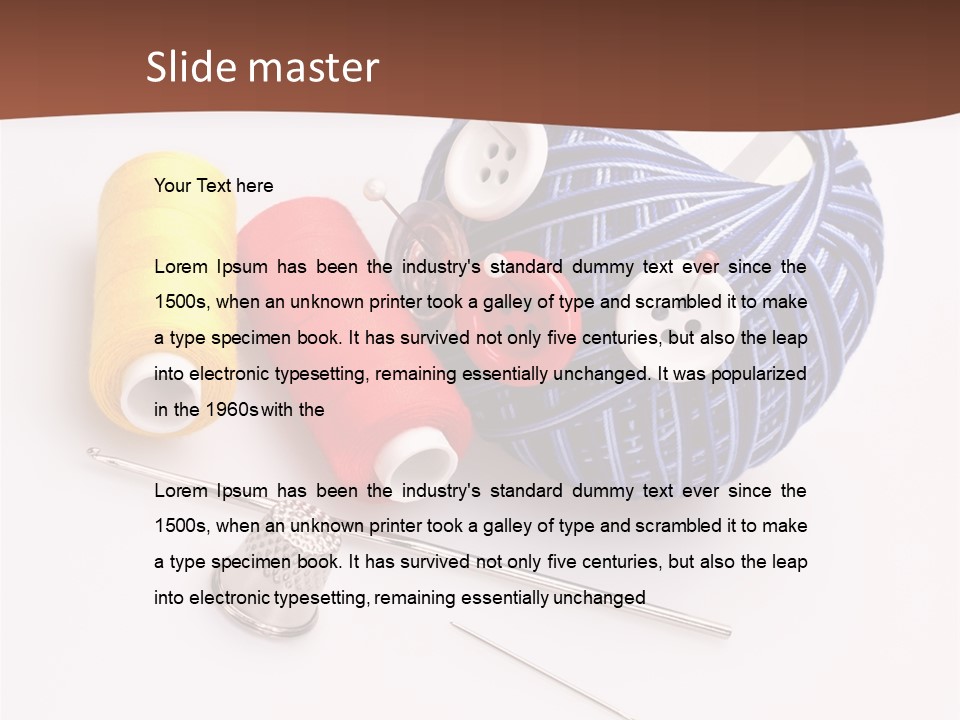 Ball Dressmaking Wool PowerPoint Template