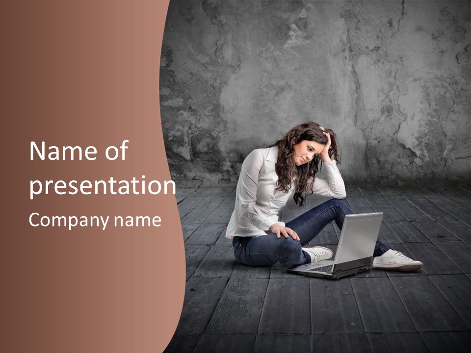 Study Female Girl PowerPoint Template