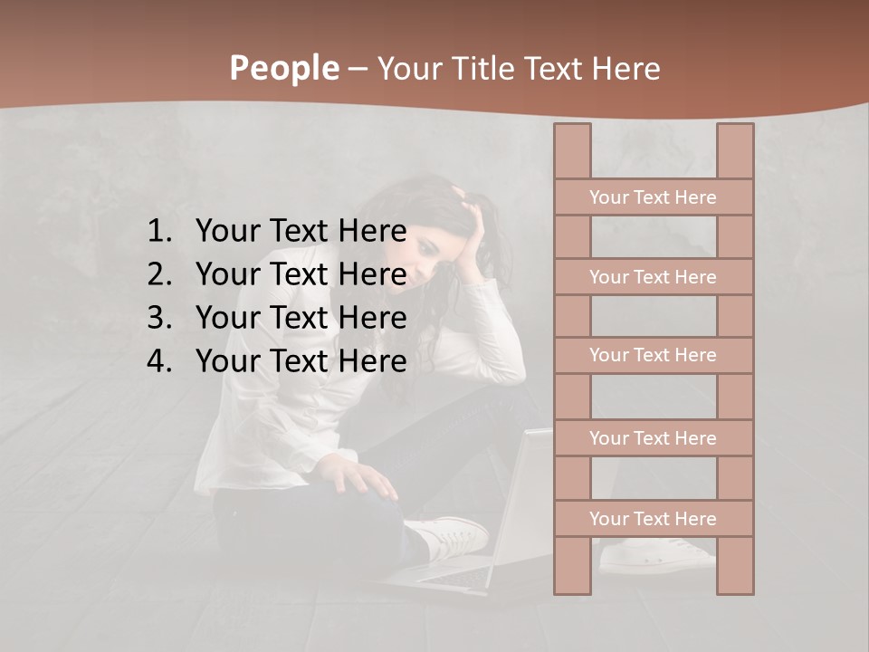 Study Female Girl PowerPoint Template