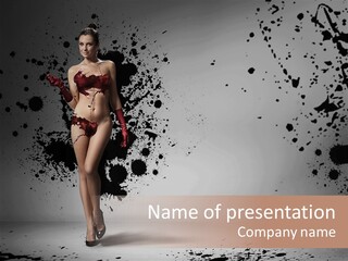 Thin Brunette Heel PowerPoint Template