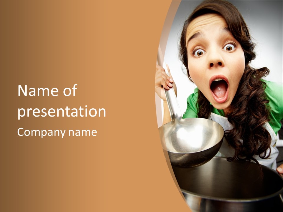 Ladle Woman Chief PowerPoint Template