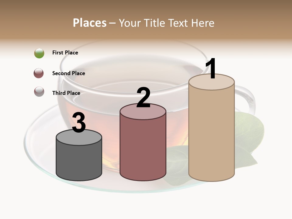 Cup Leaves Tea PowerPoint Template