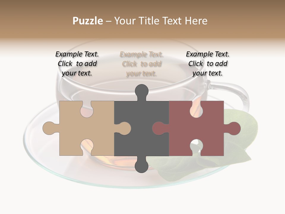 Cup Leaves Tea PowerPoint Template