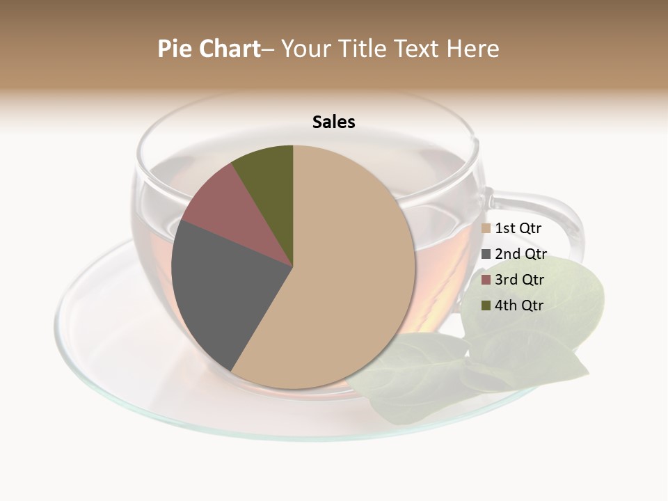 Cup Leaves Tea PowerPoint Template