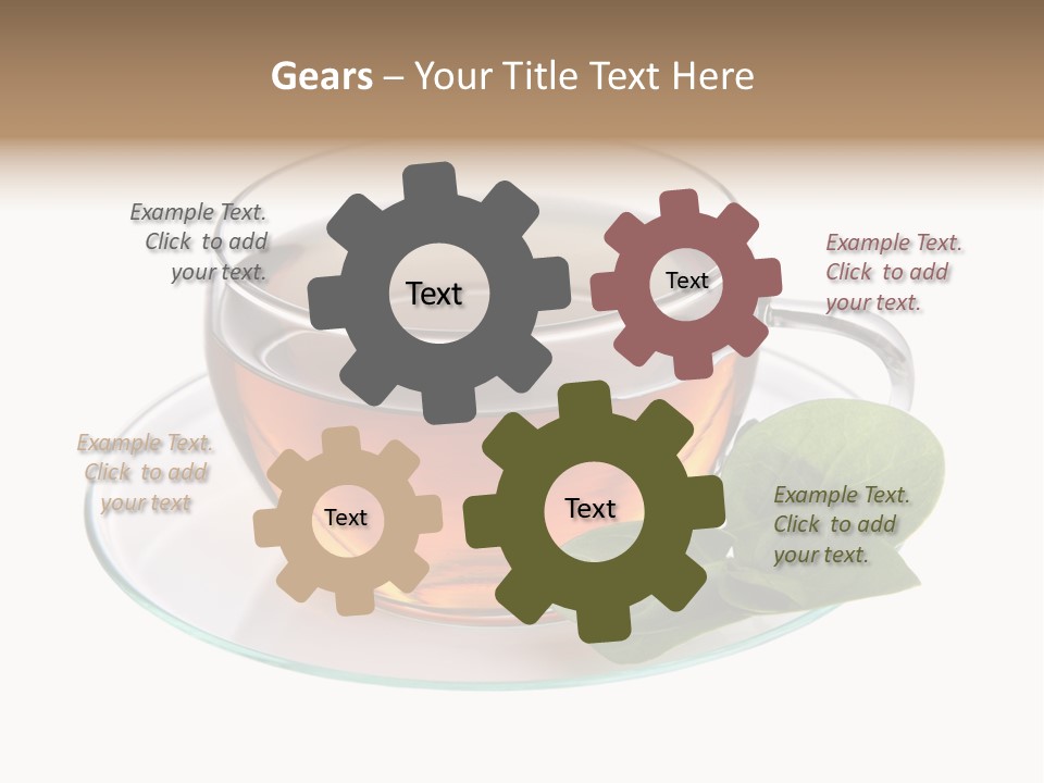 Cup Leaves Tea PowerPoint Template