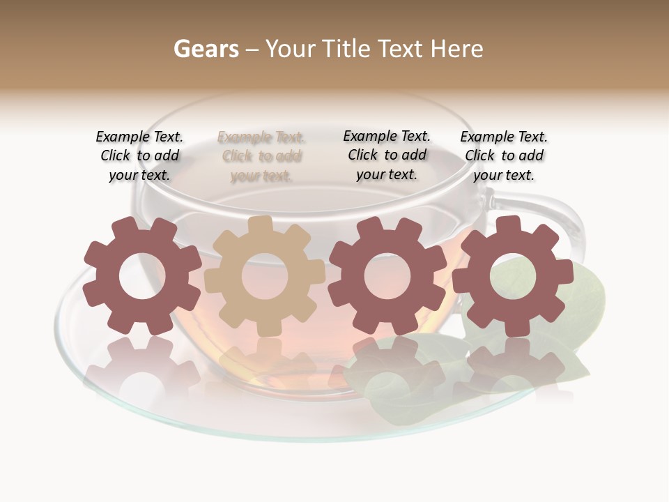 Cup Leaves Tea PowerPoint Template