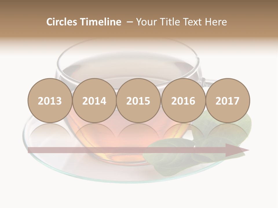 Cup Leaves Tea PowerPoint Template