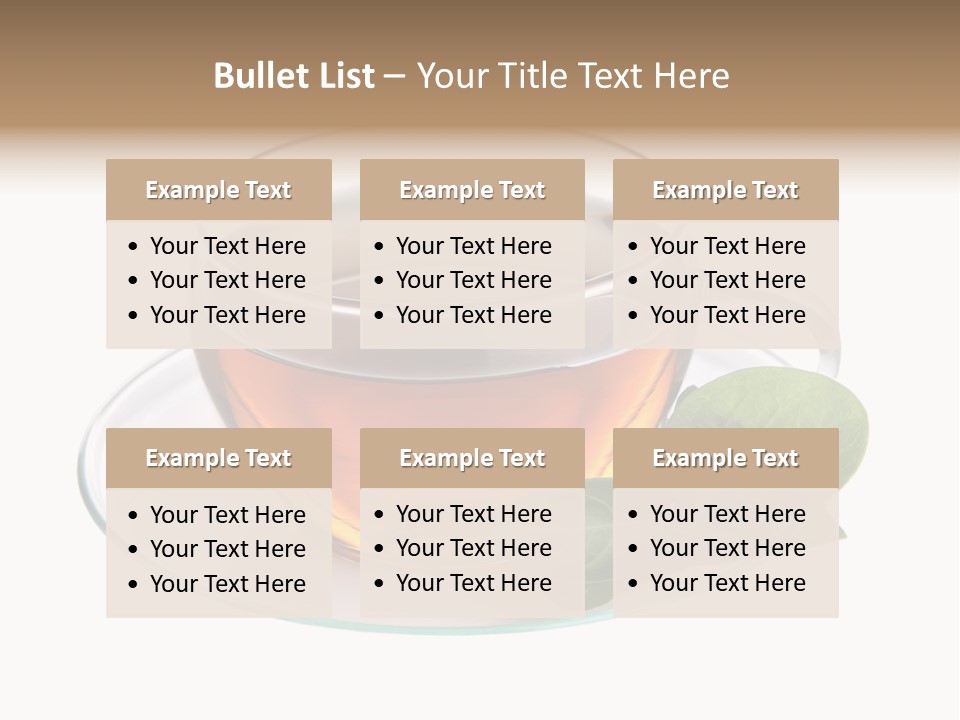 Cup Leaves Tea PowerPoint Template