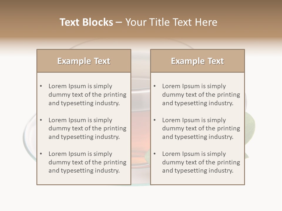Cup Leaves Tea PowerPoint Template