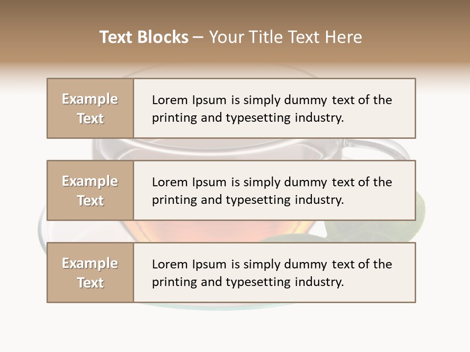 Cup Leaves Tea PowerPoint Template