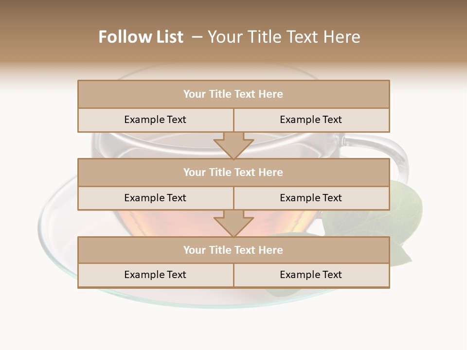 Cup Leaves Tea PowerPoint Template