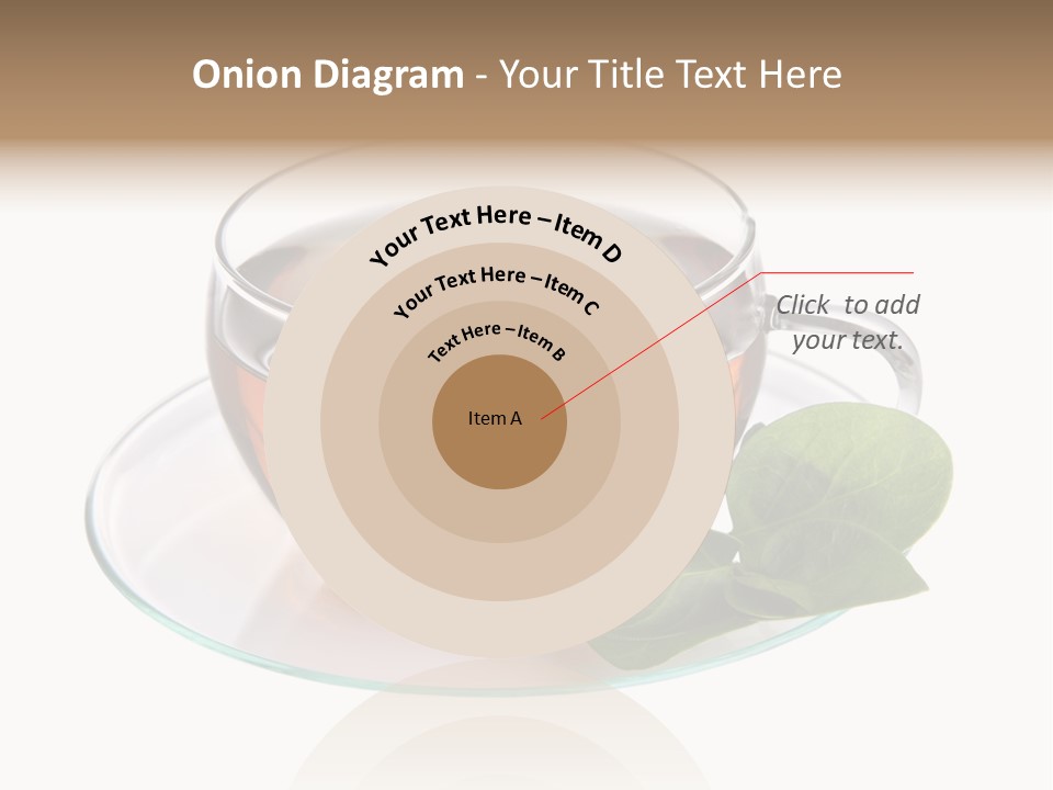 Cup Leaves Tea PowerPoint Template