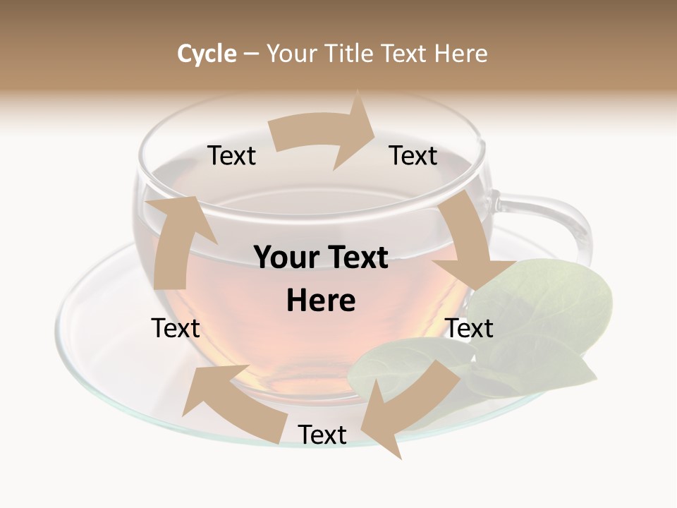 Cup Leaves Tea PowerPoint Template
