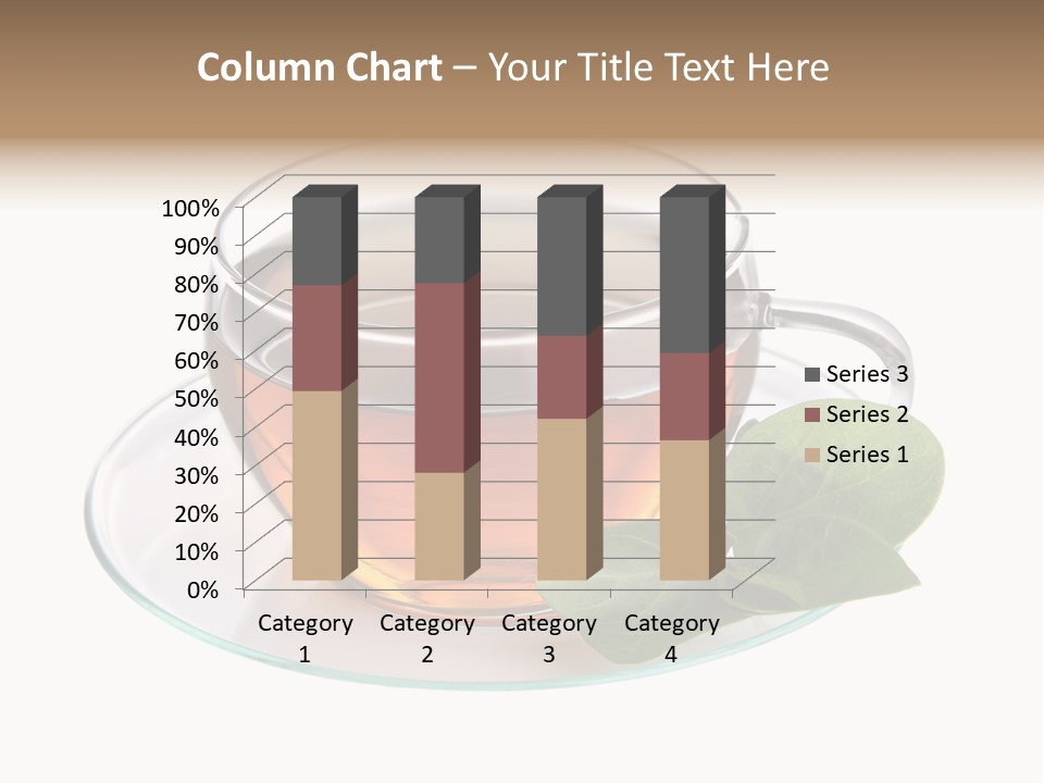 Cup Leaves Tea PowerPoint Template