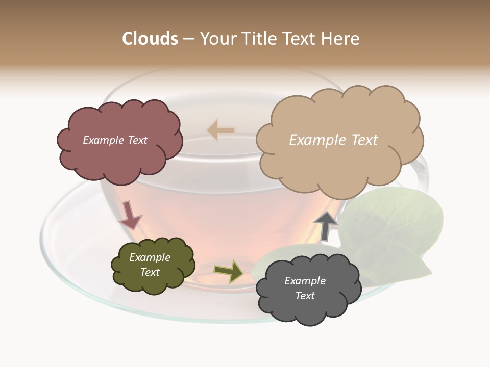 Cup Leaves Tea PowerPoint Template