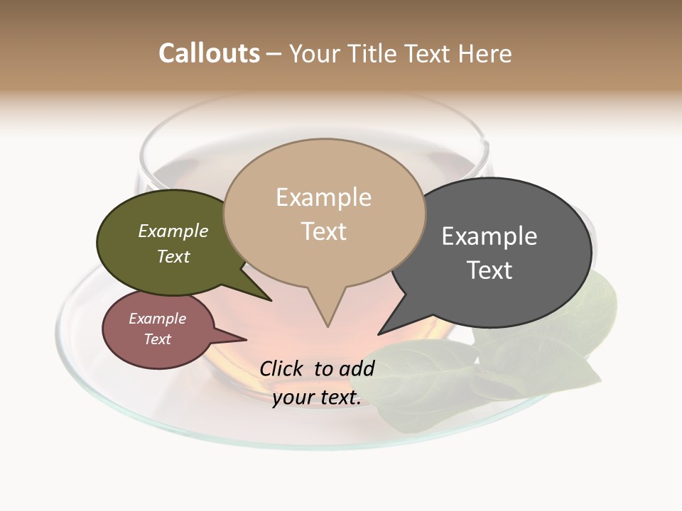 Cup Leaves Tea PowerPoint Template