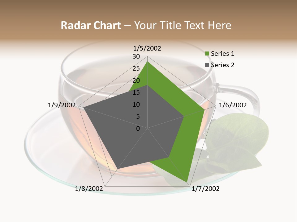 Cup Leaves Tea PowerPoint Template