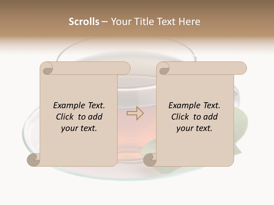 Cup Leaves Tea PowerPoint Template