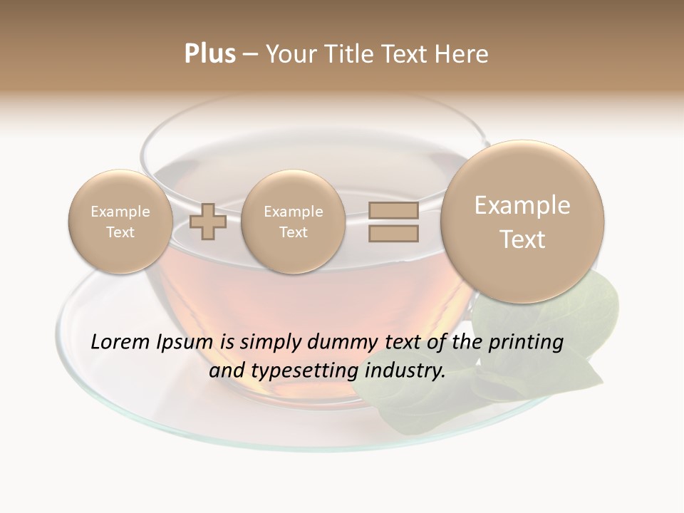 Cup Leaves Tea PowerPoint Template