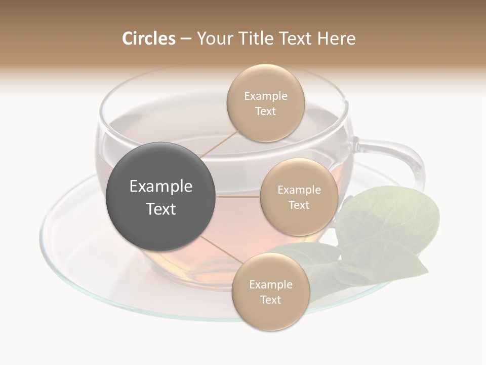 Cup Leaves Tea PowerPoint Template