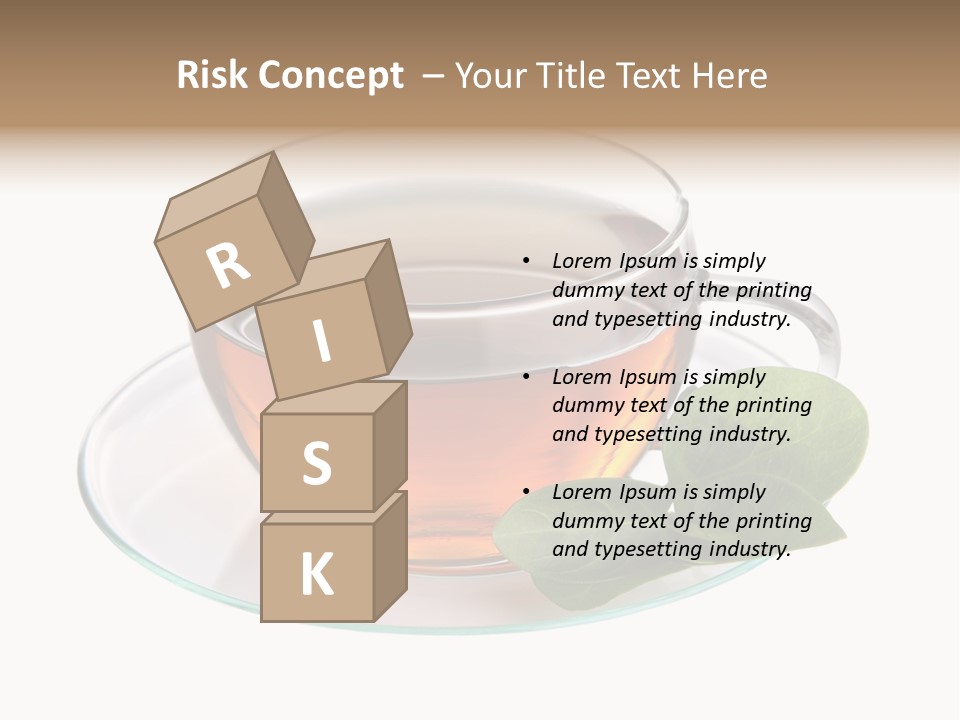 Cup Leaves Tea PowerPoint Template