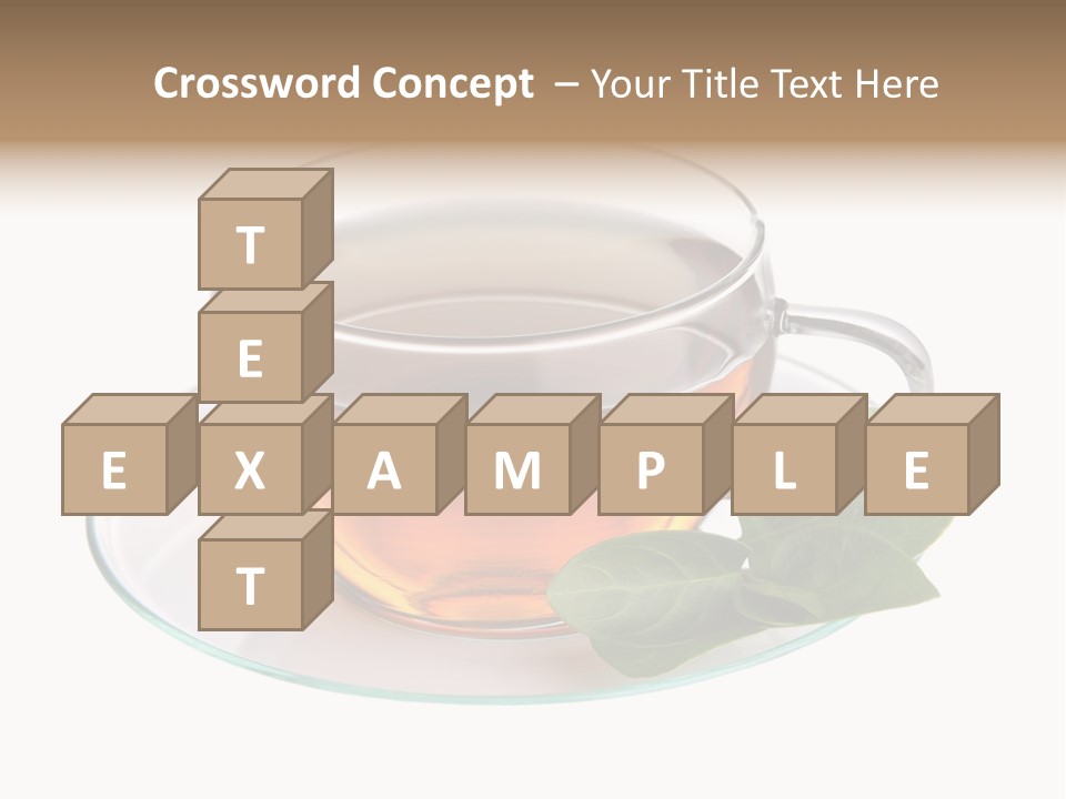 Cup Leaves Tea PowerPoint Template