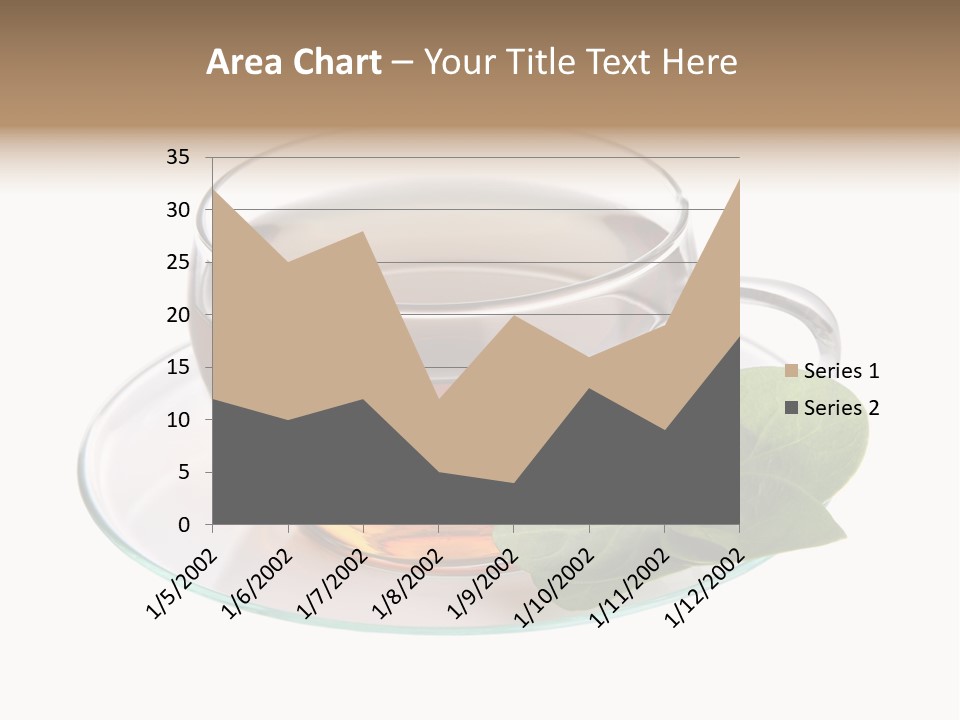 Cup Leaves Tea PowerPoint Template