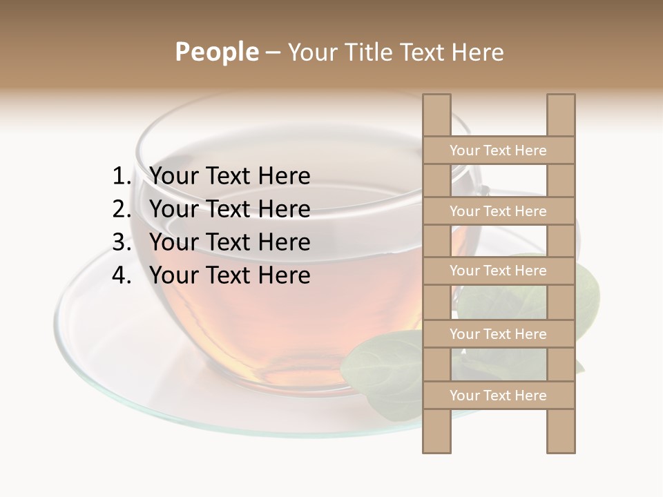 Cup Leaves Tea PowerPoint Template
