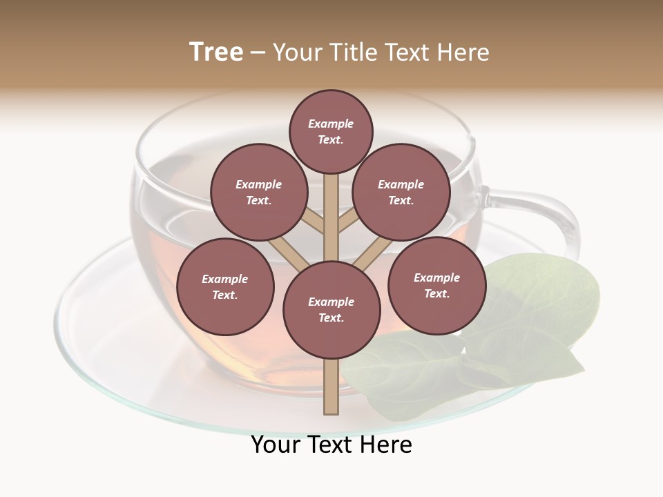 Cup Leaves Tea PowerPoint Template