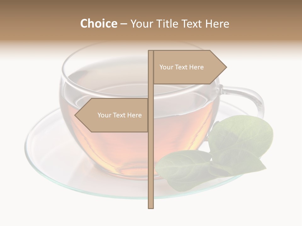Cup Leaves Tea PowerPoint Template