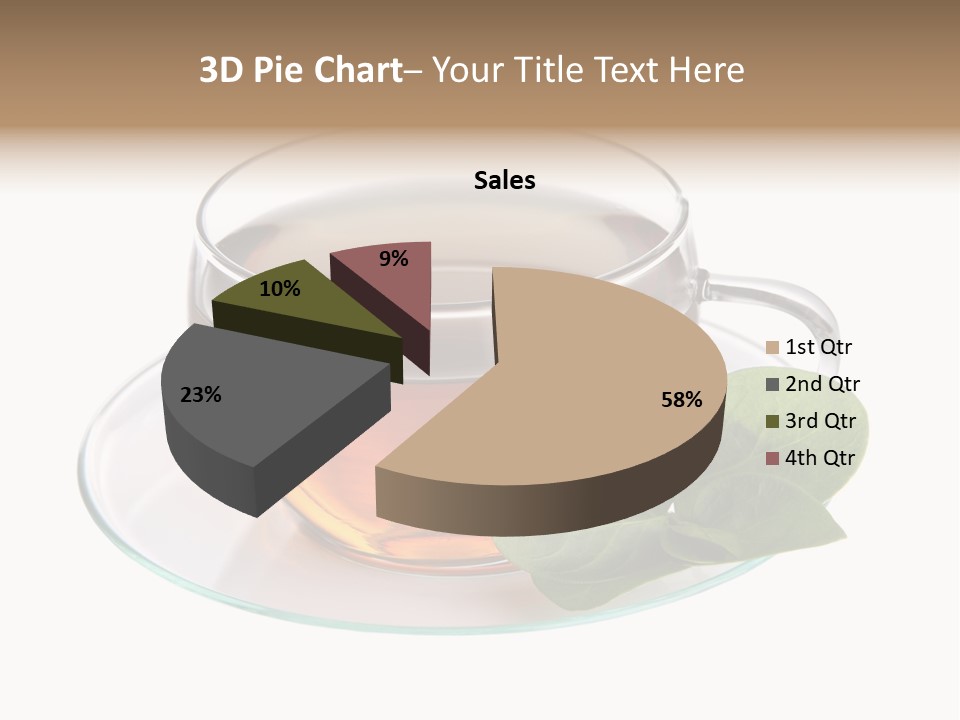 Cup Leaves Tea PowerPoint Template