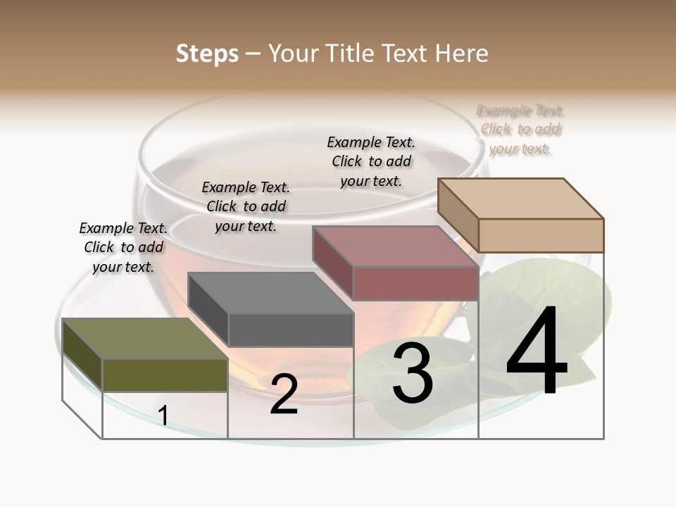 Cup Leaves Tea PowerPoint Template