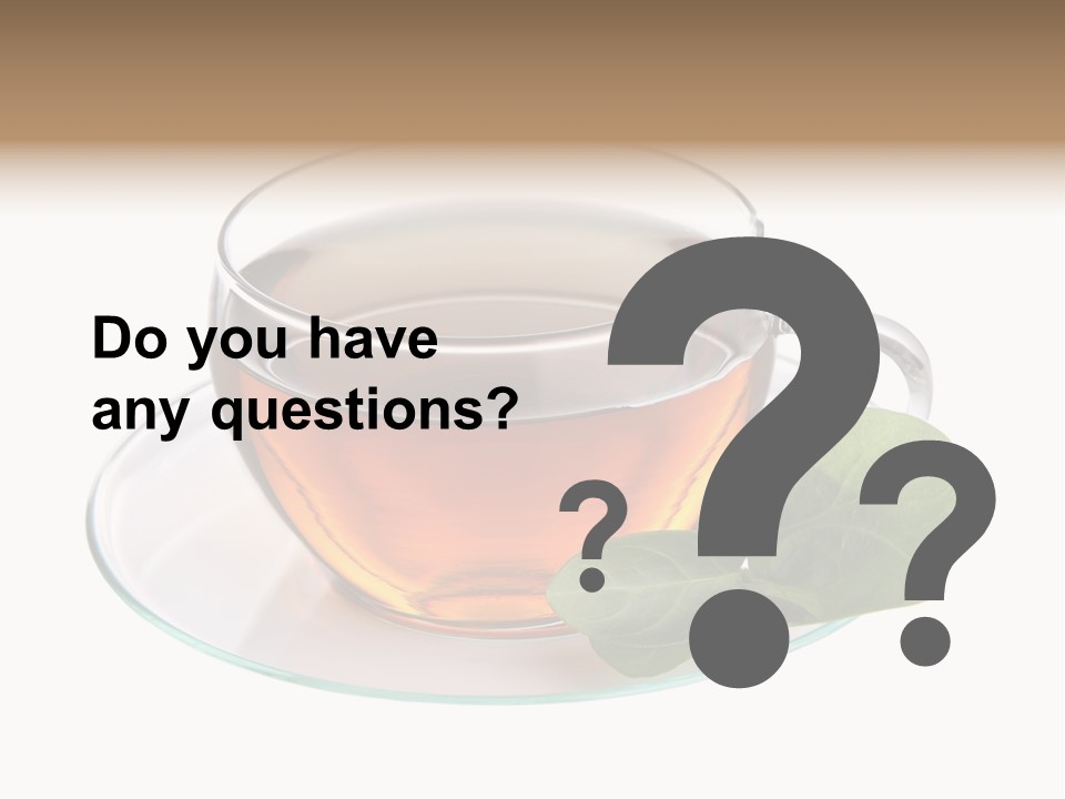 Cup Leaves Tea PowerPoint Template