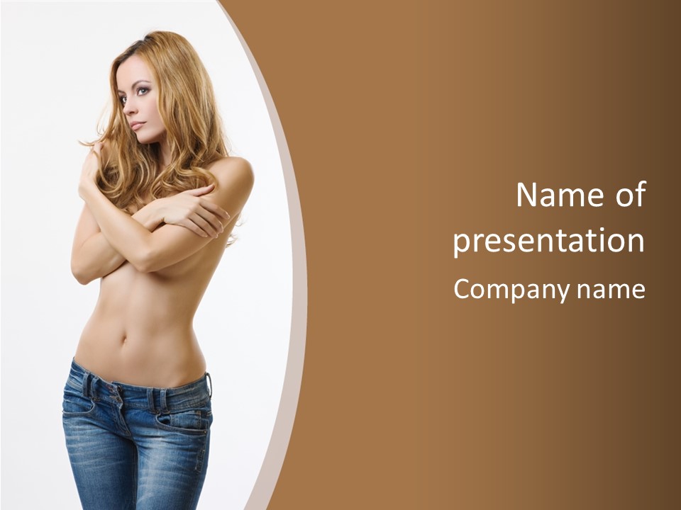 Caucasian Hair Blonde PowerPoint Template