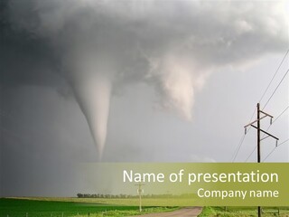 Field Tornado Clouds PowerPoint Template