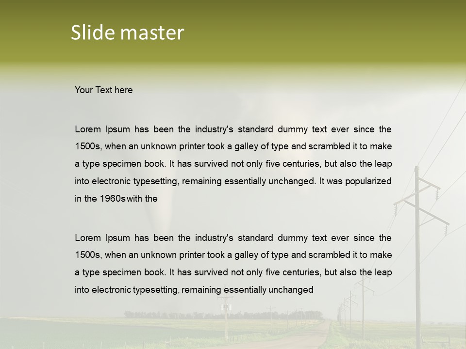 Field Tornado Clouds PowerPoint Template