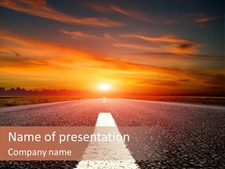 Blue Highway Field PowerPoint Template