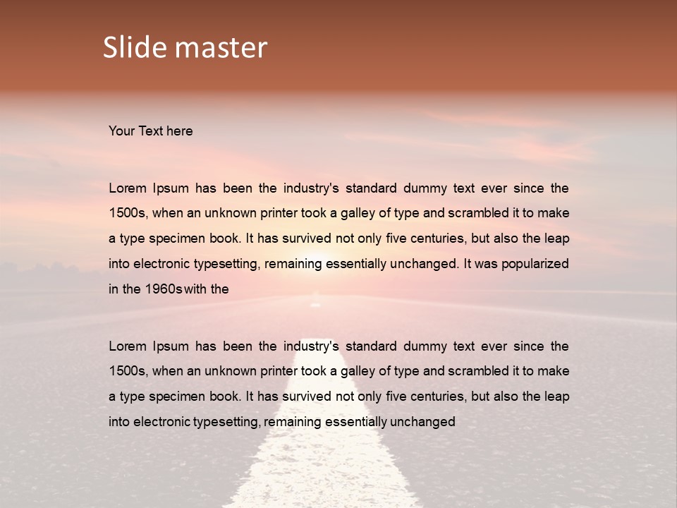 Blue Highway Field PowerPoint Template