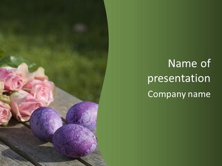 Blossomed Easter Basket Easter Eggs PowerPoint Template