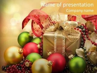 Year Golden Border PowerPoint Template