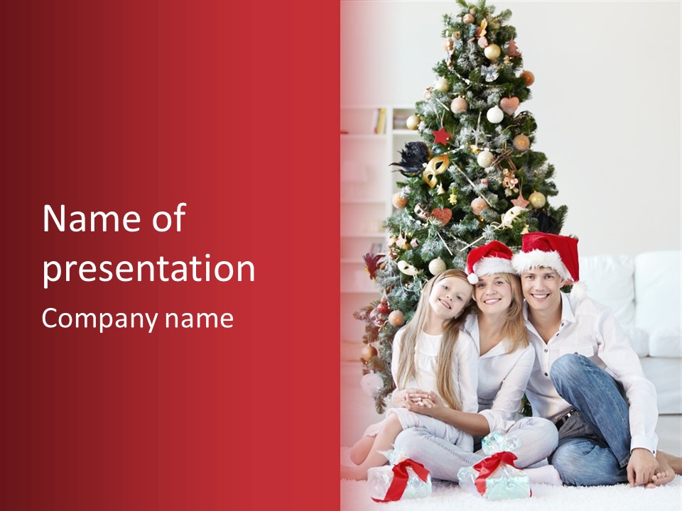 Gift Caucasian Indoors PowerPoint Template