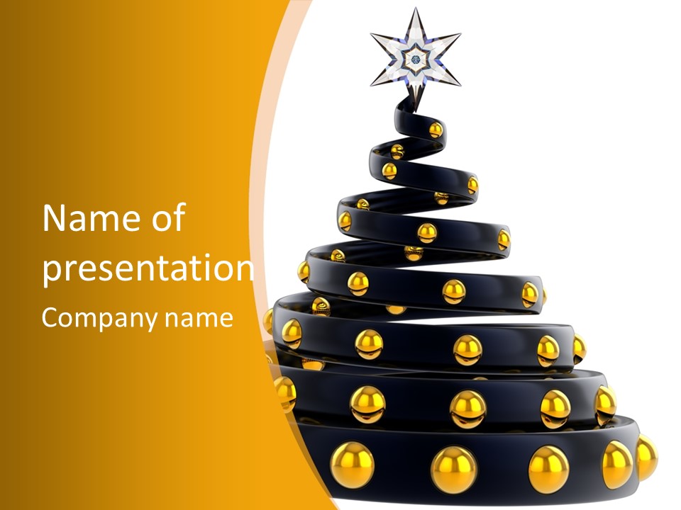 Souvenir Happy New Year Christmas Tree PowerPoint Template