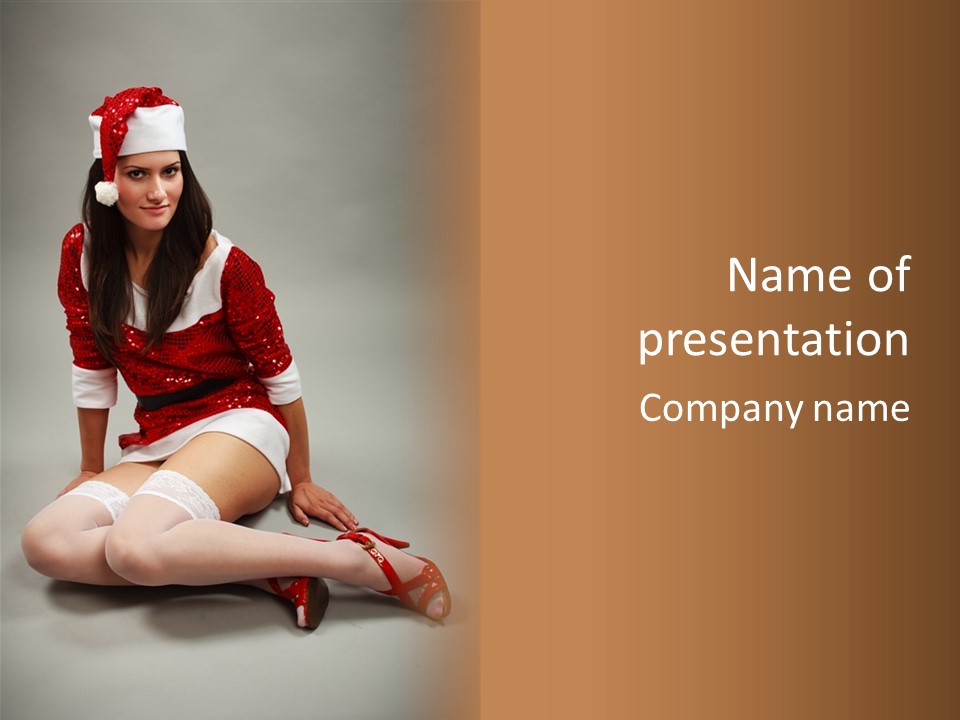 Lady Santa Beautiful PowerPoint Template