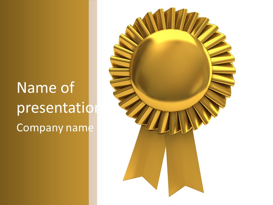 Warranty Leadership Gold PowerPoint Template