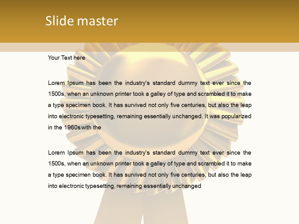 Warranty Leadership Gold PowerPoint Template